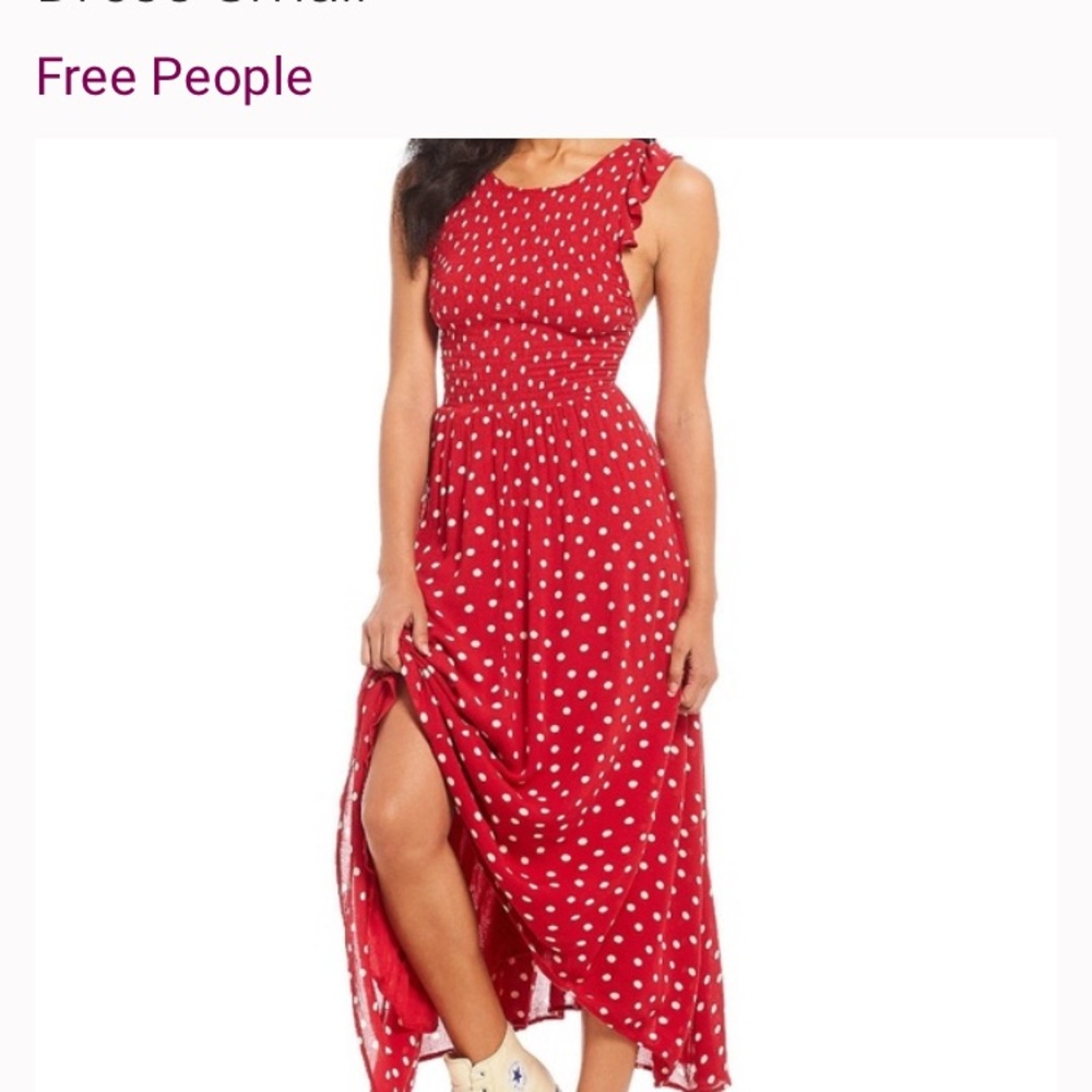 Free People Red Polka Dot Maxi Dress